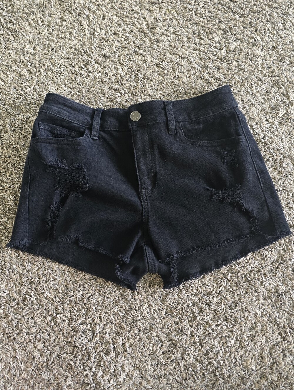 SO Black Distressed Jean Shorts